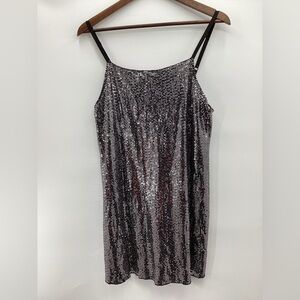 Audrey 3+1 Black Sparkle Slip Mini dress